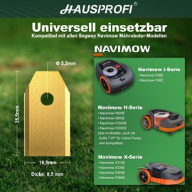 HAUSPROFI 30 x titanium robotic lawnmower blades, replacement blades, ultra-sharp, suitable for all Segway robotic lawnmowers, universal replacement blades, including 30 screws