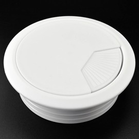 Mprofi MT® 10 x Cable Grommet Desk - White Plastic Cable Grommet - Cable Pass 60 mm Round - Table, Desk Feedthrough - Cable Hole Cover White KB/60/10