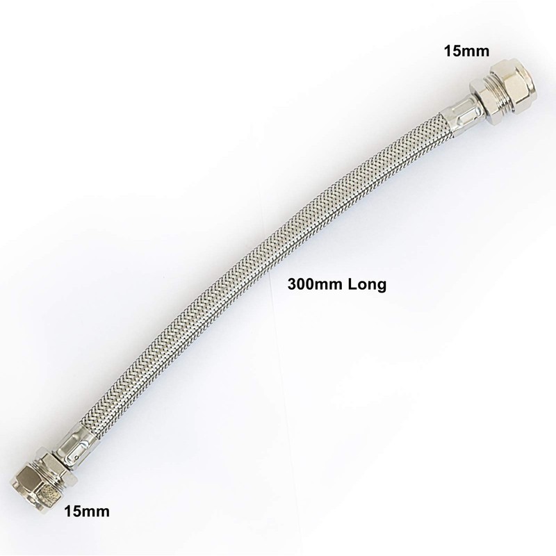 15mm x 15mm Flexible Braided Hose Copper to Copper Flex