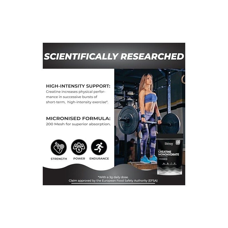 Micronised Creatine Monohydrate Powder 300g – 100 Servings – 100%
