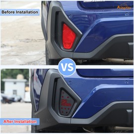 Aunginsy Car Rear Fog Light Cover Trim Compatible with Subaru Crosstrek 2024-2025, Black, American Flag Pattern