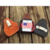 Low Profile Leather Tape Measure Holder with Belt Clip (Dark