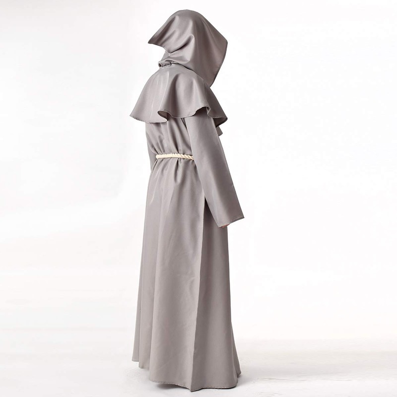 BLESSUME Monk Costume Medieval Robe Priest Hooded Renaissance Friar Cowl