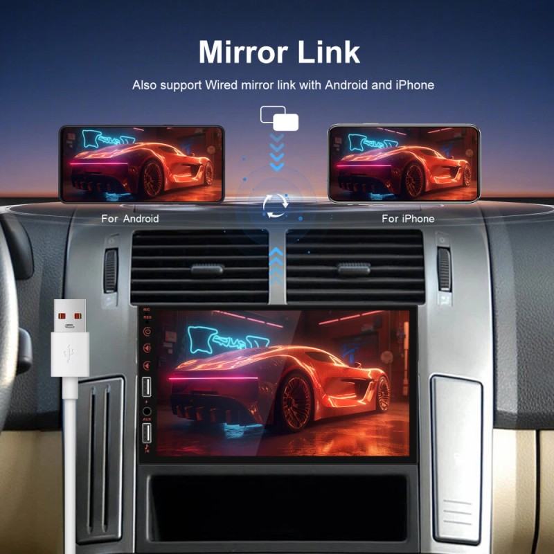 Camecho Camera Touch Screen Car Stereo Radio Bluetooth Apple Carplay