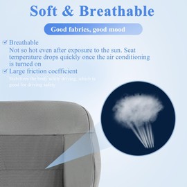 NLQR Front Driver Side Bottom Replacement Seat Cover Cloth Flint Gray #PE or NE Compatible with Ford F150 2004 2005 2006