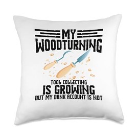 Woodturner Smocks for Men Chisel Set Kit Woodturning Throw Pillow