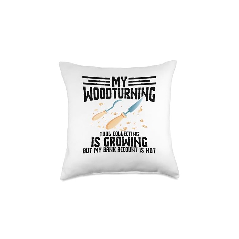 Woodturner Smocks for Men Chisel Set Kit Woodturning Throw Pillow