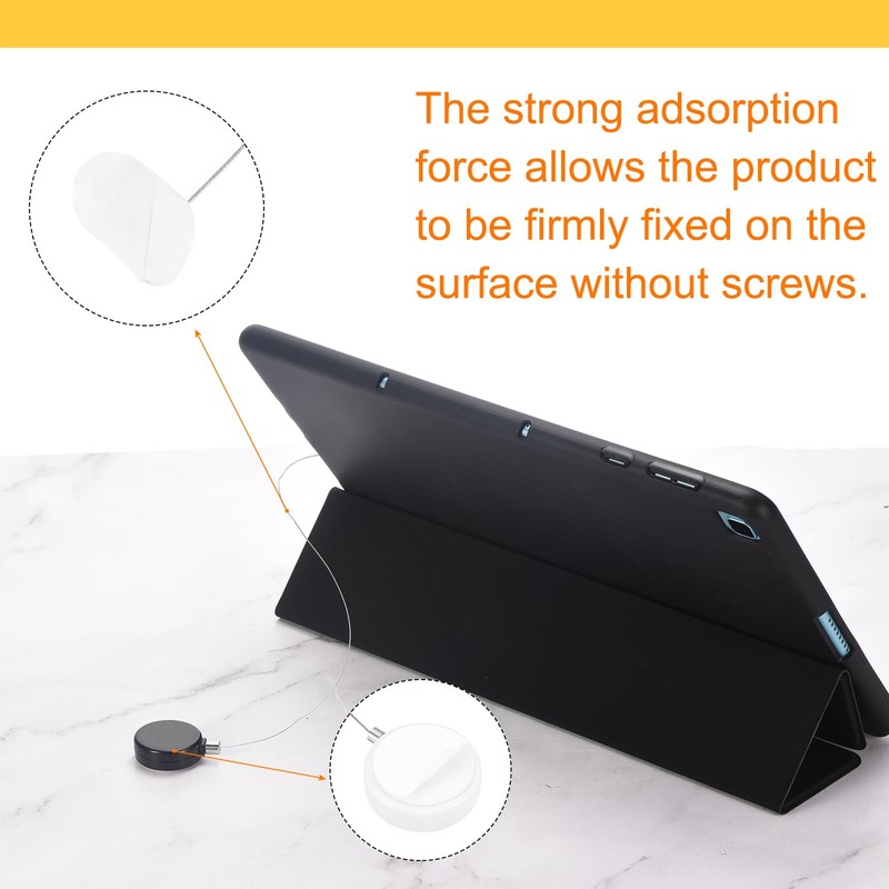 MECCANIXITY 3.3ft Retractable Cable Lock with Arc Patch Remote Control