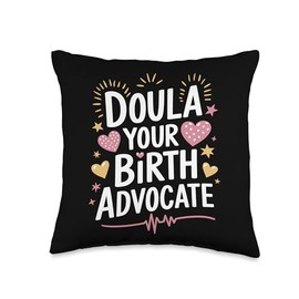 Postpartum Birth Doula Design Labor Midwifery Midwife Throw Pillow