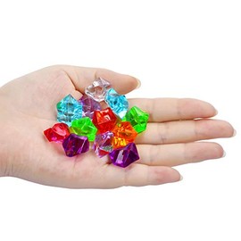 180-190 piezas de gemas falsas de acrílico multicolor, rocas de hielo aplastado, joyas de plástico para rellenos de jarrones, dispersión de mesa, relleno sensorial de cubeta, accesorios para fotos