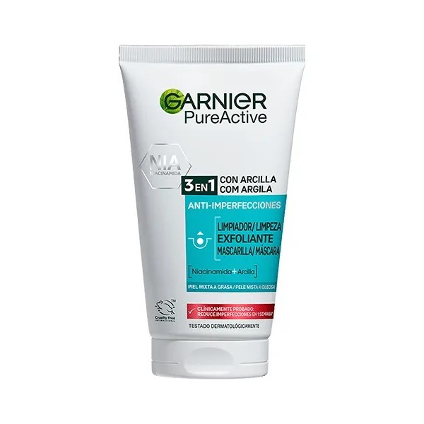 Gel Limpiador Facial 3 En 1 Garnier Pure Active -