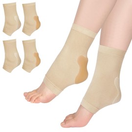 Fefod Achilles Tendonitis Heel Protector Socks, 2 Pack Achilles Tendon Sleeve, Achilles Tendon Support Compression Gel Padded Sleeve Socks for Cushion of Bursitis, Tendonitis, Tenderness, Dry Cracked