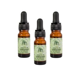 ORE Aceite de Orégano Orgánico, 80% Carvacrol, 100% Natural, Gotas, 10 ml, Paquete de 3