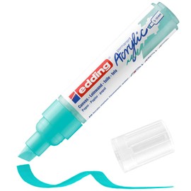 edding 5000 acrylic marker broad - turquoise - 1 waterproof acrylic paint marker - chisel nib 5-10 mm - acrylic paint pen for drawing on canvas, art paper and wood - acrylic markers for pebbles