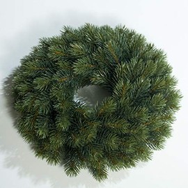 mucplants Artificial Fir Wreath Green Fir Wreath 34 cm Round Tied Artificial Wreath