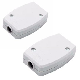2 x Junction Box Connection Box Cable Connector - 3-Pin IP44 Connection Terminal Cable Box with Screw Terminal for LED Lighting White