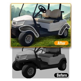 LUXEMOTO Golf Cart Front & Rear Fender Flares for Club Car Tempo 2017-2025, 10PCS Combined Mud Guards Mud Flaps Only for Club Car Tempo Standard and Unmodified Golf Carts Body 2017-2025 Accessories
