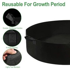 ZtohPyo 15 Gallon Plant Grow Bags, Round Fabric Raised Garden Beds Planter Pots with 2 Handles,Durable Breathe Cloth Planting Bed Gardening Container to Grow Vegetables for Outdoor Plants