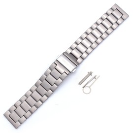 THEAGE Titanium Solid Watch Band for Mens Women, Pure Titanium Watch Straps 20mm 22mm (20mm, Silver)