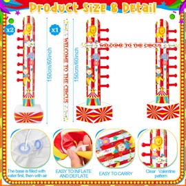 VioraWhite 2 Pack Carnival Circus Inflatable Limbo Party Activities for Adults 59 Inch Easy Setup Limbo Stick for Indoor Outdoor Summer Hawaiian Tropical Luau Birthday Pool Picnic Family Activities