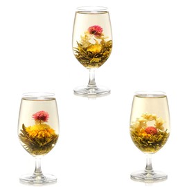 Teavivre® 12pcs Handmade Blooming Flower Tea - 12 Unique Varieties of Individually Sealed Tea Ball - Assorted Flowering Green Tea Ball - Natural Flowers Hand-tied with Green Tea