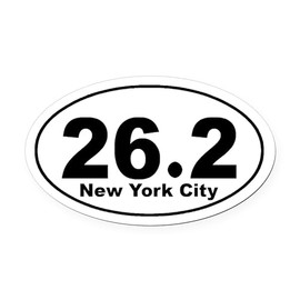 CafePress 26.2 New York City Marathon S Oval Car Magnet, Euro Oval Bumper Magnet