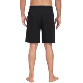 MoFiz Men's Pajama Bottom Shorts Modal Cotton Knitting Sleep Pants Pack Set Lounge Pant Black/Blue Medium