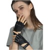 FIORETTO Womens Fingerless Leather Gloves for Driving Motorcycle Unlined Half