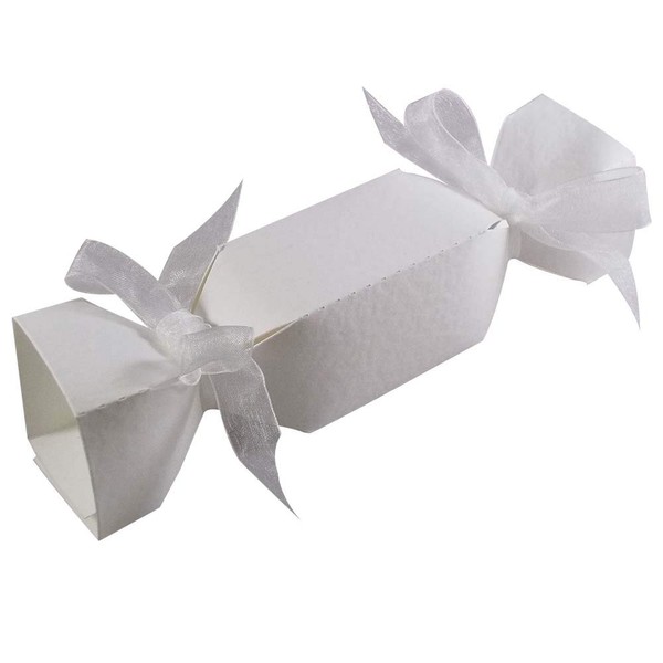 10 x Hammered White Christmas Cracker Boxes Christmas Favour Boxes