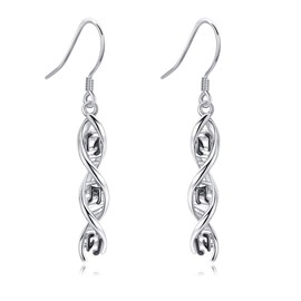 DNA Earrings Sterling Silver DNA Dangle Earring Science Earrings Music Jewelry for Women