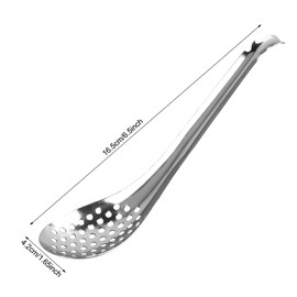 Volumoon 4pcs Caviar Spoon, Slotted Spoon, Stainless Steel, Strainer Spoon, Small, Spoon with Holes, Serving Spoon, Caviar Spoon, Strainer, Serving Cutlery, Multifunctional Spoon for Buffet Party