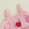 Toddler Girls Valentines Day Dress Heart Layered Tulle Tutu Dress