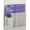 [10P] AirQUEEN nano fiber filter mask, Large, Black, Individually wrapped,