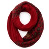 C.C Exclusives Solid Color Ribbed Infinity Scarf with Leopard Pattern