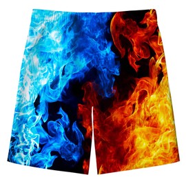 Kids4ever Swimming Trunks Boys Funny 3D Print Quick Drying Swimming Shorts Kids Summer Beach Boardshorts Swimming Trunks 6-14 years -