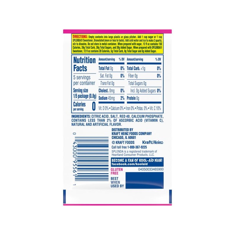 Kool-Aid Unsweetened Strawberry Artificially Flavored Powdered Soft Drink Mix, 0.14