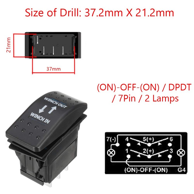 Mintice™ Car Vehicle 12V 20A Blue LED Light Rocker Toggle