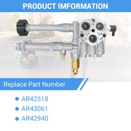 SHUNTALL Pressure Washer Pump Head Assy Compatible with Troy Bilt RMW 2.2G24 SRMW2.2G26 RMW2G20 RMW2.2G20D RMW2G23B RMW2G24 RMW2G25 Replace AR42518 AR43061 AR42940