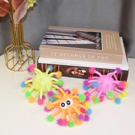 Unbranded Light Up Hedgehog Squeeze Balls Fidget Toy Stress Relieve Balls With Rope Squeez - Yellow