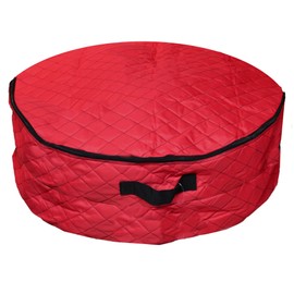 Northlight 2 in 1 Quilted Red Zip Up Christmas Garland and Wreath Storage Bag