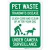 Sigo Signs Pet Waste Leash-Curb and Clean Up After Your