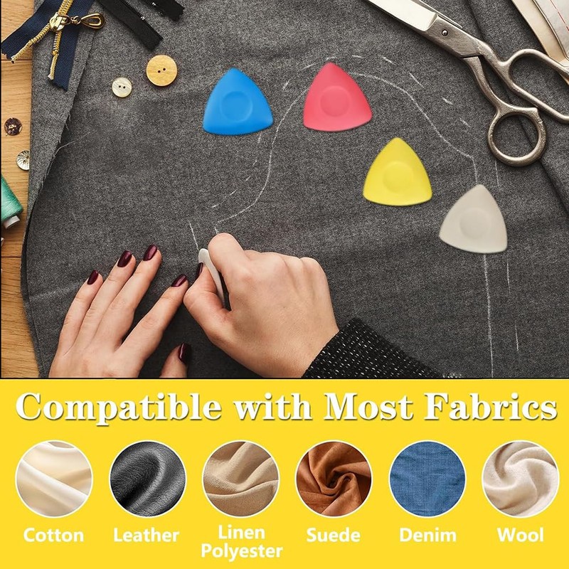 Tailors Chalk 4pcs,Sewing Fabric Chalk and Fabric Markers for Quilting,