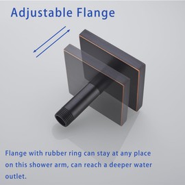 Shower Head Extension Arm Wall Mounted Tube Rainfall Shower Tube Replacement Pipe Parts Stainless Oil rubbed bronze,SW-91038-4-ORB-SQ.