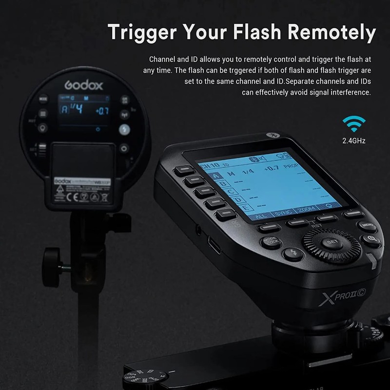 Godox XProII-C TTL Wireless Flash Trigger 1/8000s High-Speed-Sync, 2.4GHz Godox