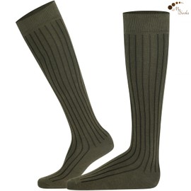 Mysocks Knee High Socks Men Womens Girls Cotton Seamless Toe Long Socks Knee Length Knee Socks Khaki Ribbed,8-11