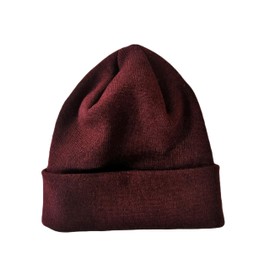 Leuchtfeuer Strickwaren Föhr 306 Fine Knit Hat (Anthracite 100% Merino Wool, Single Envelope, Made in Germany, bordeaux