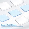 PATIKIL 10cm/3.9 Inch Plastic Petri Dishes with Lids, Square Culture