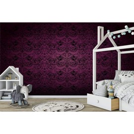 3D Wallpaper Royal vintage Gothic background in dark purple and black Royal vintage Self Adhesive Bedroom Living Room Dormitory Decor Wall Mural Stick And Peel Background Wall Ceiling Wardrobe Sticker