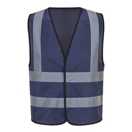 AYKRM Reflective Safety Vest for Men and Women - High Visibility Navy Press Vest for Journalists and Safety - XL Size