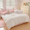 Covebett Bed Linen 140 x 200 cm Pink White Floral